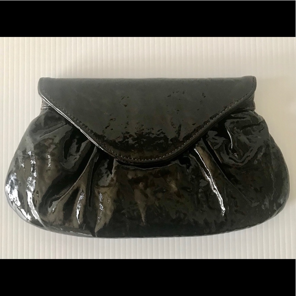 Lauren Merkin Black Patent Leather Clutch